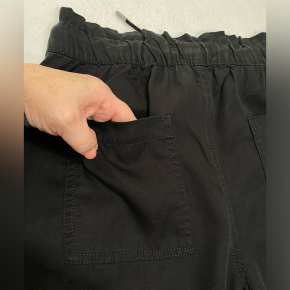 NWT Loft Black Cropped Wide Leg Lightweight Pull On  Pants Size M #1519 - Picture 6 of 13